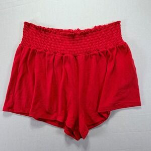 Altar'd State Intimates Red Smocked Waist Lounge Sleep Shorts XL